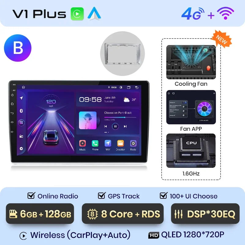 Junsun Wireless CarPlay Android Auto Car Radio Multimedia For VW Passat B5 B6 2004-2010  GPS Intelligent Systems Smart Autoradio