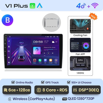 Junsun Wireless CarPlay Android Auto Car Radio Multimedia For VW Passat B5 B6 2004-2010  GPS Intelligent Systems Smart Autoradio