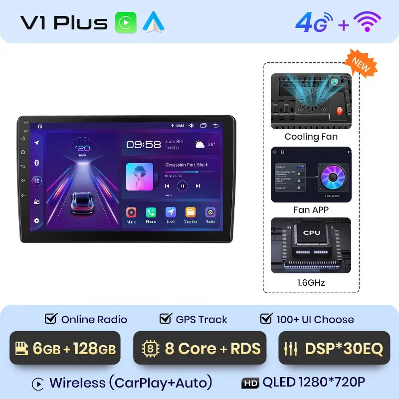 Junsun Wireless CarPlay Android Auto Radio For Volkswagen TOUAREG 2003 2004 2005-2010 Car Intelligent Systems RDS BT WiFi 2 din - Junsun Official Store