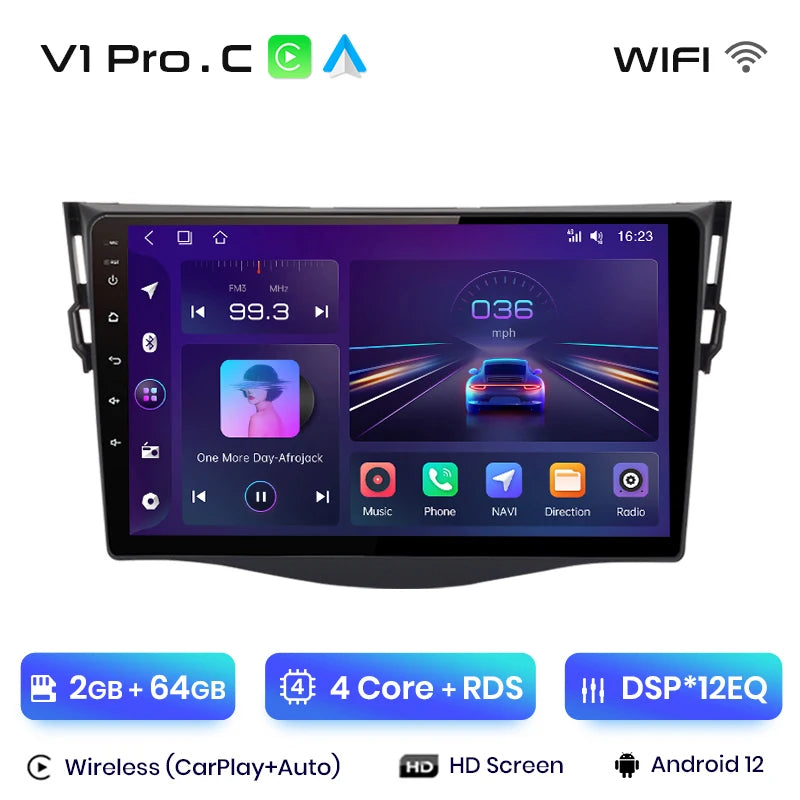Junsun V1 AI Voice Wireless CarPlay Android Auto Radio For Toyota RAV4 RAV 4 2005-2012 2013 4G Car Multimedia GPS 2din autoradio