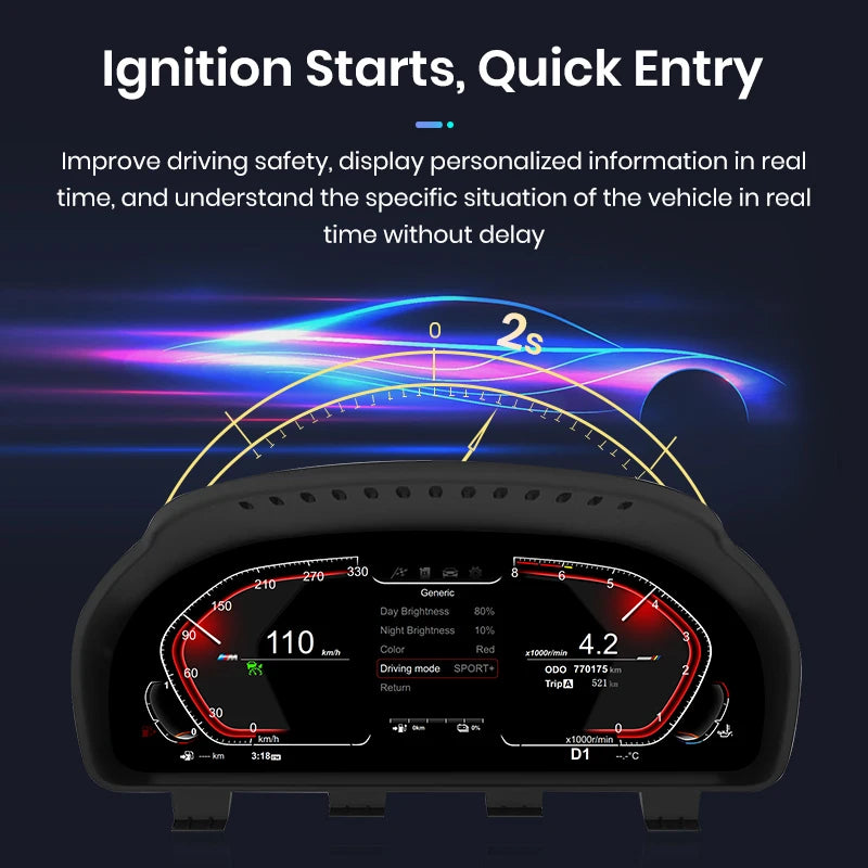Junsun Bluelight anti-glare screen For BMW F10 F11 F06 F12 F13 F01 F02 F25 F26 LCD Dashboard Panel Virtual CockPit Speedometer