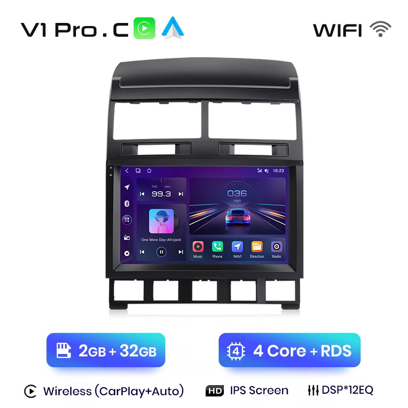 Junsun V1pro AI Voice 2 din Android Auto Radio for Volkswagen Touareg 2002-2010  Carplay 4G Car Multimedia GPS 2din autoradio