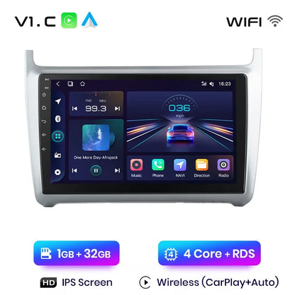 Junsun Wireless CarPlay Android Auto Radio For VOLKSWAGEN POLO 2014 Car Intelligent Systems RDS BT WiFi 2 din