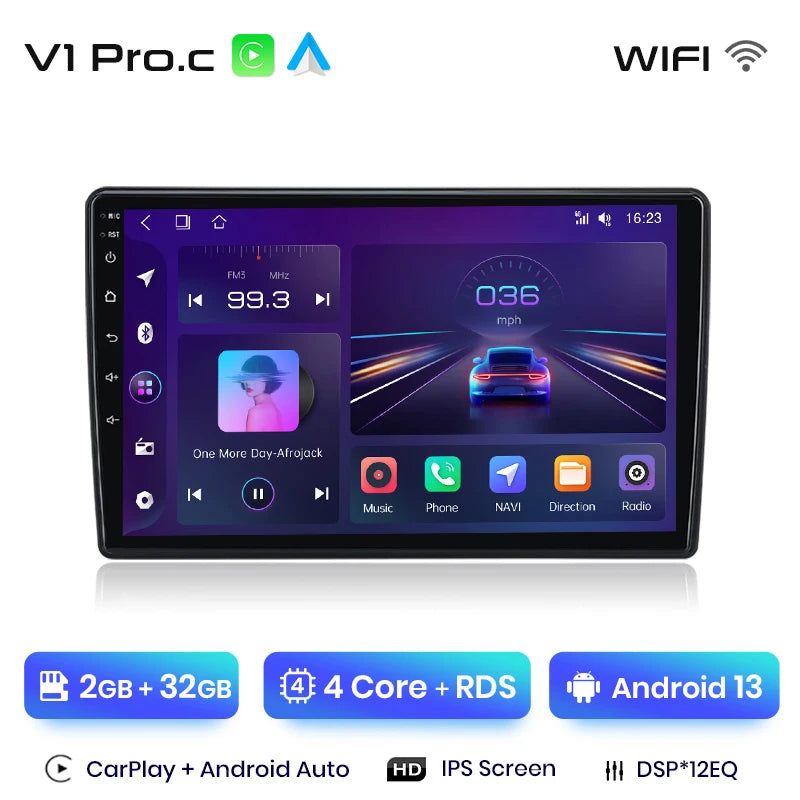 Junsun V1 Plus Autoradio für Skoda Fabia 2 2007–2014, kabelloses CarPlay Android Auto, intelligente Autosysteme, keine 2-Din-DVD 