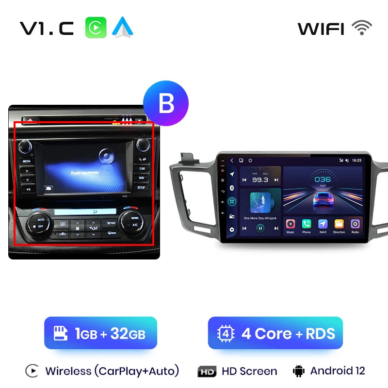 Junsun V1pro AI Voice 2 din Android Auto Radio for Toyota RAV4 RAV 4 2012 - 2018 Carplay 4G Car Multimedia GPS 2din autoradio