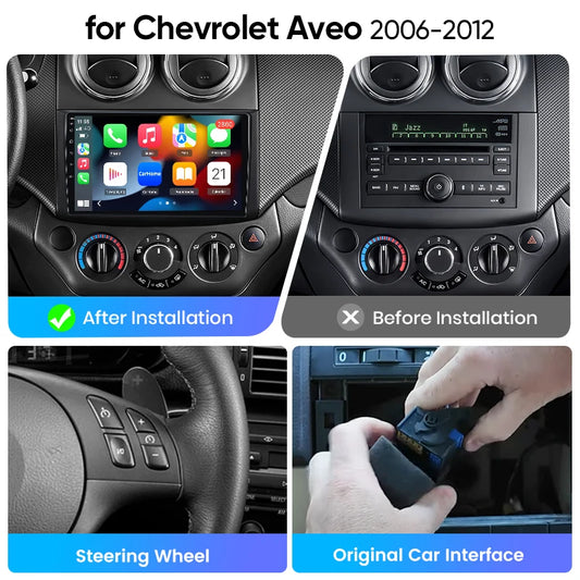 Junsun eSIM Wirless CarPlay Android Auto Car Radio For Chevrolet Aveo 2006 2007 2008 2009-2011 DSP RDS GPS 2Din auto accessories