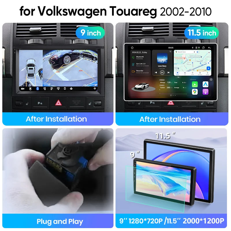 Junsun Wireless CarPlay Car Radio For Volkswagen VW Touareg 2002-2010 Android Multimedia