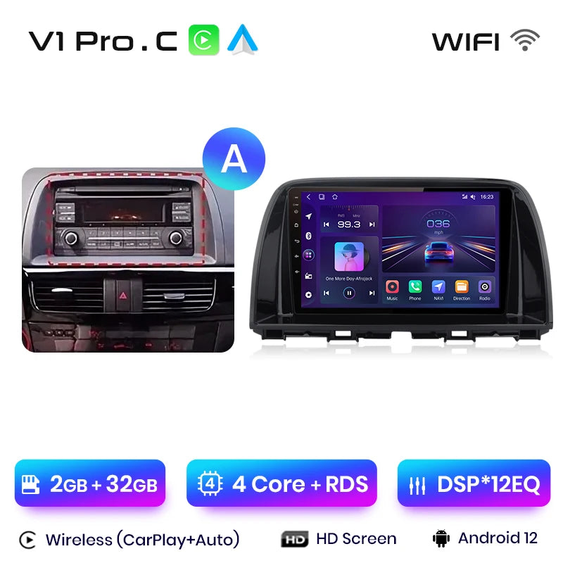 Junsun V1pro AI Voice 2 din Android Auto Radio For Mazda CX-5 2012-2015  Carplay 4G Car Multimedia GPS 2din autoradio