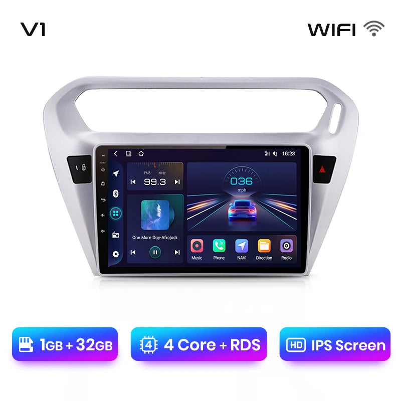 Junsun V1 Plus Car Radio For Peugeot 301 Citroen Elysee 2013 - 2018 wireless CarPlay Android Auto No 2 din 2din DVD