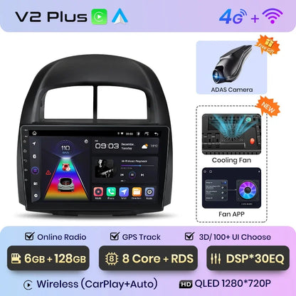 Junsun Wireless CarPlay Android Auto Radio For Toyota Passso 2006 2007 2008 2009-2011 Car Intelligent Systems RDS BT WiFi 2 din