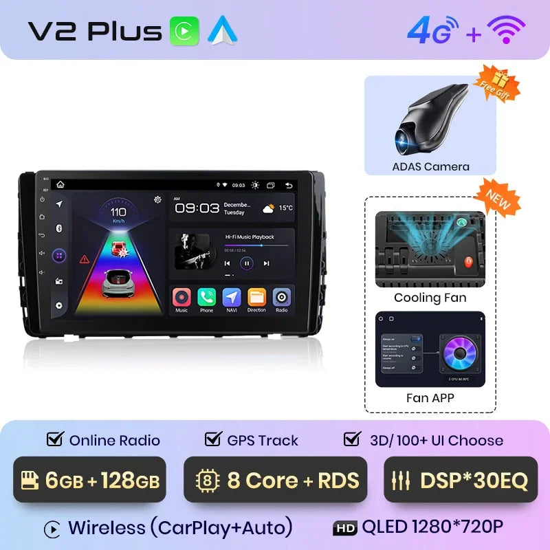 Junsun Wireless CarPlay Android Auto Radio For VW VILORAN SAGITAR TAYRON T-ROC 2021 Car Intelligent Systems RDS BT WiFi 2 din