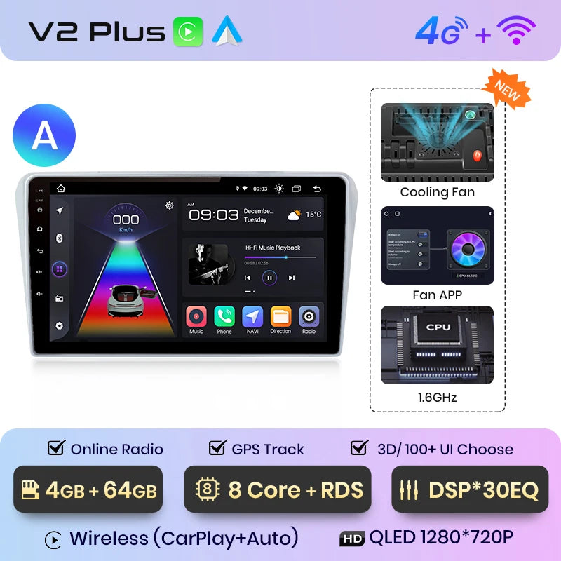 Junsun V1pro AI Voice 2 din Android Auto Radio For Toyota Avensis T25 2002 - 2008  Carplay Car Multimedia GPS 2din autoradio