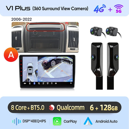 Junsun AI 4G LTE Wireless CarPlay Android Auto Car Radio For Fiat Ducato Peugeot Boxer Citroen Jumper 2006-2015 GPS Navi RDS FM