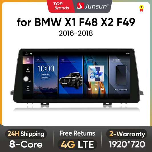Junsun 8 Core 4G WiFi Wireless CarPlay Andorid Auto Car Radio Multimedia For BMW X1 F48 X2 F49 2013-2020 Car Intelligent Systems