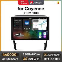 Junsun V3 Plus 2K Android 13 CarPlay inalámbrico Android Auto Sistemas inteligentes para Porsche Cayenne 1 9PA 2002-2010 Autoradio 