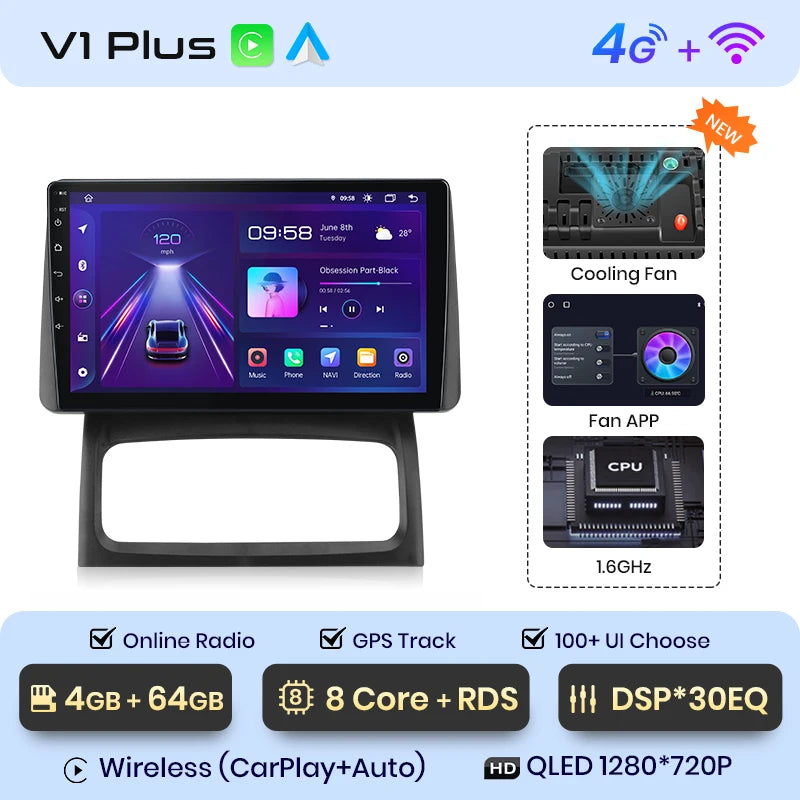 Junsun V1 Plus AI Voice Wireless Android Auto Radio for Renault Clio Campus 2009 Carplay 4G Car Multimedia GPS 2 din autoradio