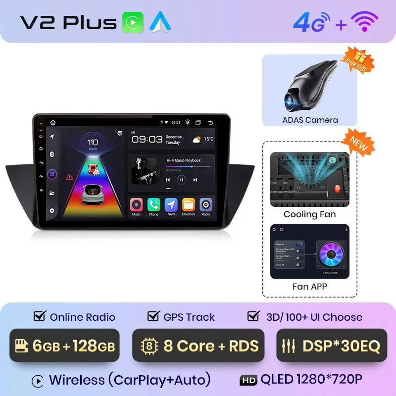 Junsun V1 Plus Car Radio For BMW X1 E84 2009 - 2015 wireless CarPlay Android Auto car intelligent systems No 2 din 2din DVD