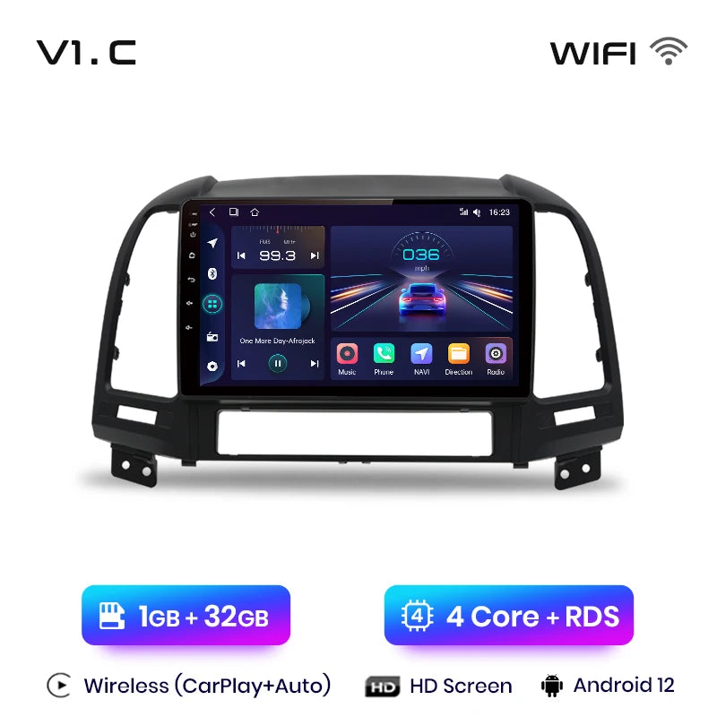 Junsun V1pro AI Voice 2 din Android Auto Radio For Hyundai Santa Fe 2 2006-2012 Carplay 4G Car Multimedia GPS 2din autoradio