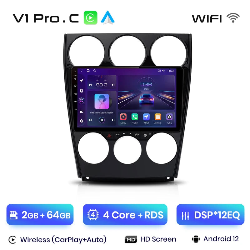 Junsun V1pro AI Voice Android Auto Radio for Mazda 6 2004-2015 Carplay 4G Car Multimedia GPS 2din autoradio
