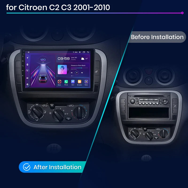 Junsun V1 Plus Car Radio For Citroen C2 C3 2001 - 2010 wireless CarPlay Android Auto car intelligent systems No 2 din 2din DVD