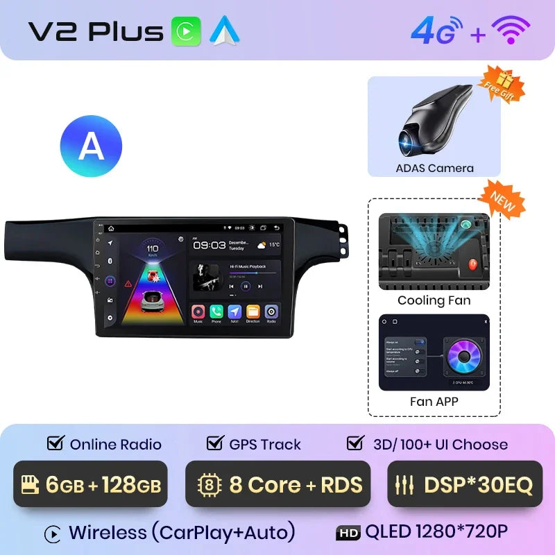 Junsun Wireless CarPlay Android Auto Radio For VOLKSWAGEN LAVIDA 2007 2008 2009 2010 Car Intelligent Systems RDS BT WiFi 2 din