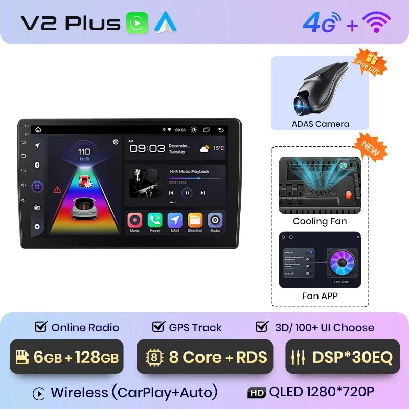 Junsun Wireless CarPlay Android Auto Radio For Volkswagen TOUAREG 2003 2004 2005-2010 Car Intelligent Systems RDS BT WiFi 2 din - Junsun Official Store