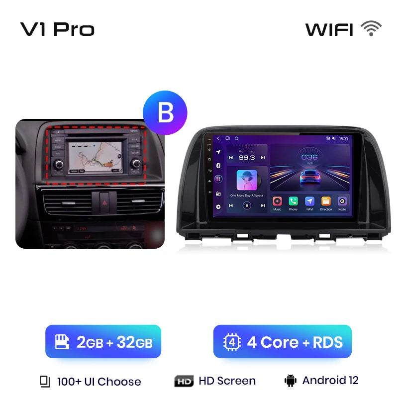 Junsun V1pro AI Voice 2 din Android Auto Radio For Mazda CX-5 2012-2015  Carplay 4G Car Multimedia GPS 2din autoradio