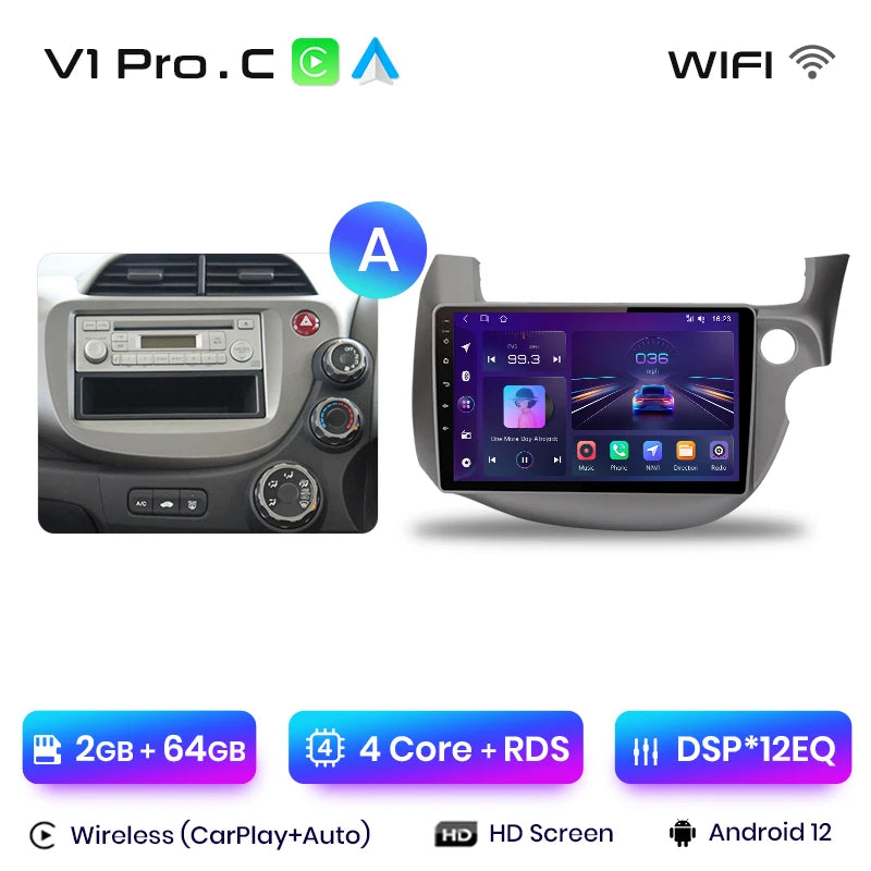 Junsun V1pro Android 10 AI Voice 4G Carplay RDS Car Radio Multimedia GPS For HONDA FIT JAZZ 2007-2013 2din autoradio bluetooth