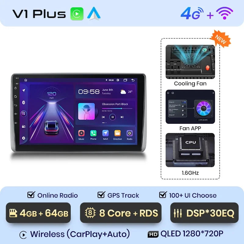 Junsun Wireless CarPlay Android Auto Radio For Nissan Sentra Almera 2000 2001-2006 Car Intelligent Systems RDS BT WiFi 2 din