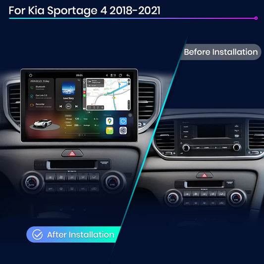 Junsun V3 Plus 2K Android 13 Wireless CarPlay Android Auto Car Intelligent Systems for Kia Sportage 4 QL 2018-2021 Autoradio