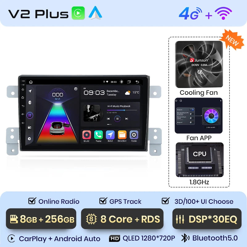 Junsun Car Radio For Suzuki Grand Vitara 3 2005 - 2015 wireless CarPlay Android Auto car intelligent systems No 2 din 2din DVD