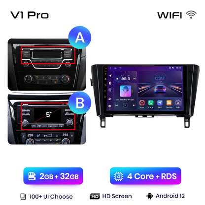 Junsun V1 Drahtloses CarPlay Android Autoradio für Nissan Qashqai J11 X-Trail 3 T32 2013-2017 Auto-Multimedia-GPS 2din Autoradio 