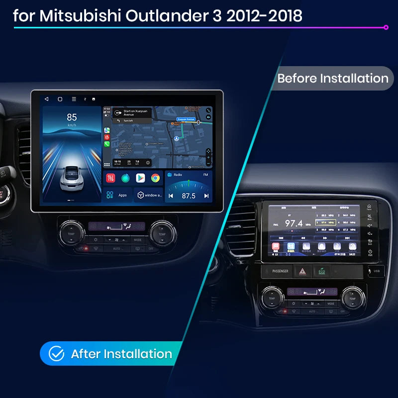 Junsun X7 MAX 13.1“ 2K CarPlay Android Auto Autoradio Für Mitsubishi Outlander 3 GF0W GG0W 2012-2018 Multimedia-Autoradio 