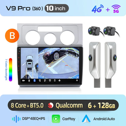 Junsun Wireless CarPlay Car Radio For Volkswagen Touran 1 2003 - 2010 Android Multimedia