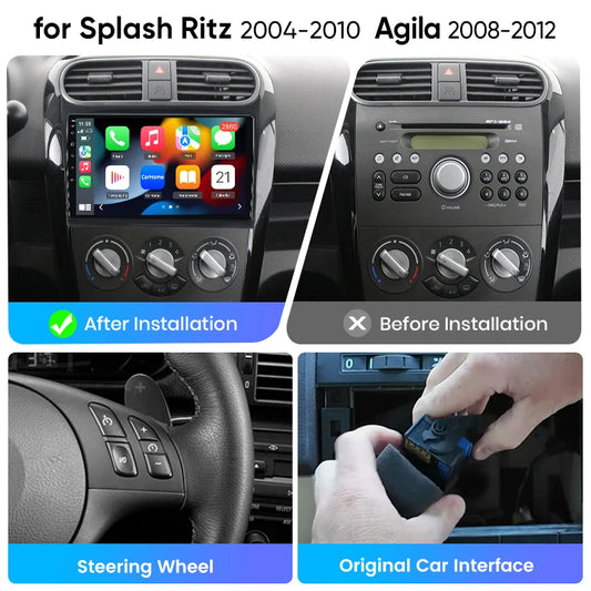 Junsun eSIM Wireless CarPlay Android Auto For SUZUKI Splash Ritz 2004-2010 Opel Agila 2008-2012 2Din RDS DSP auto accessories