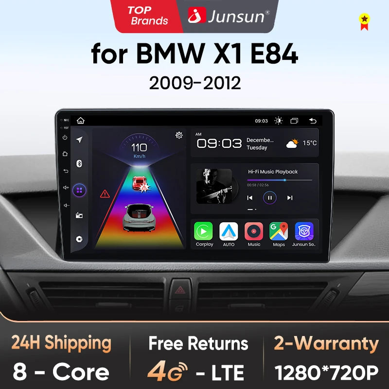 Junsun V1 Plus Car Radio For BMW X1 E84 2009 - 2015 wireless CarPlay Android Auto car intelligent systems No 2 din 2din DVD