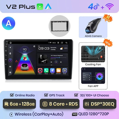 Junsun Wireless CarPlay Android Auto Car Radio Multimedia For VW Passat B5 B6 2004-2010  GPS Intelligent Systems Smart Autoradio
