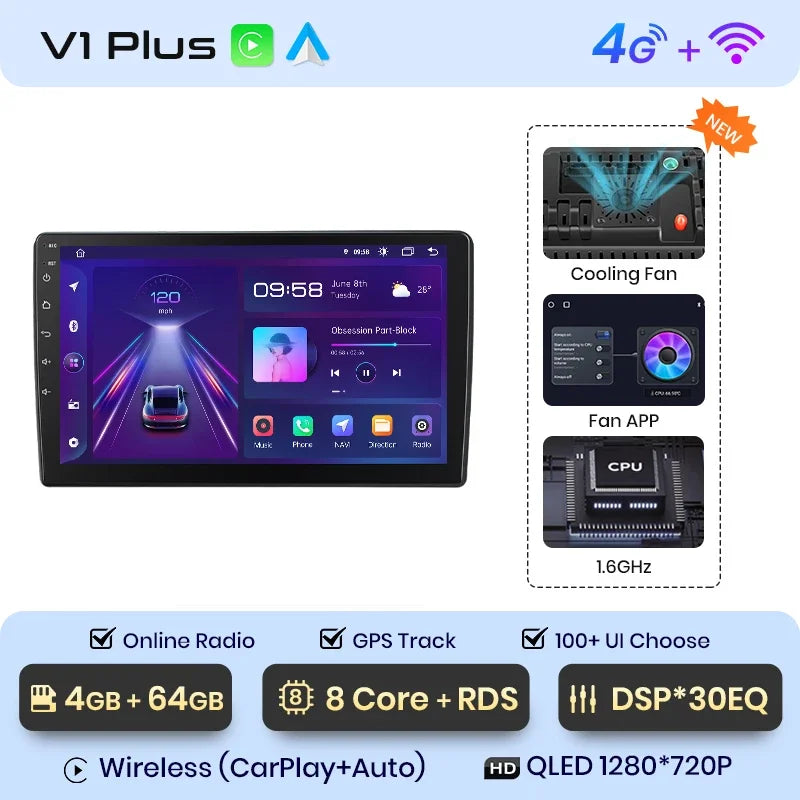 Junsun Wireless CarPlay Android Auto Radio For Volkswagen TOUAREG 2003 2004 2005-2010 Car Intelligent Systems RDS BT WiFi 2 din - Junsun Official Store