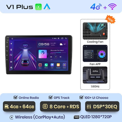 Junsun Wireless CarPlay Android Auto Radio For Volkswagen TOUAREG 2003 2004 2005-2010 Car Intelligent Systems RDS BT WiFi 2 din