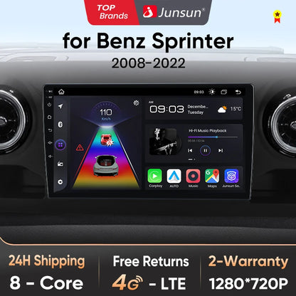 Junsun V1pro AI Voice 2 DIN Android Auto Radio para Mercedes-Benz Sprinter 2018-2022 Carplay Car Multimedia GPS 2 DIN Autoradio 