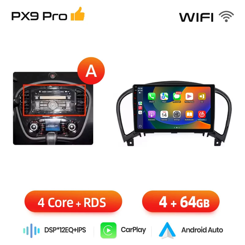 AWESAFE PX9 Car Radio Autoradio for Nissan Juke YF15 2010-2014 Wireless Carplay Screen Android Auto Stereo GPS Navi FM RDS BT - Junsun Official Store
