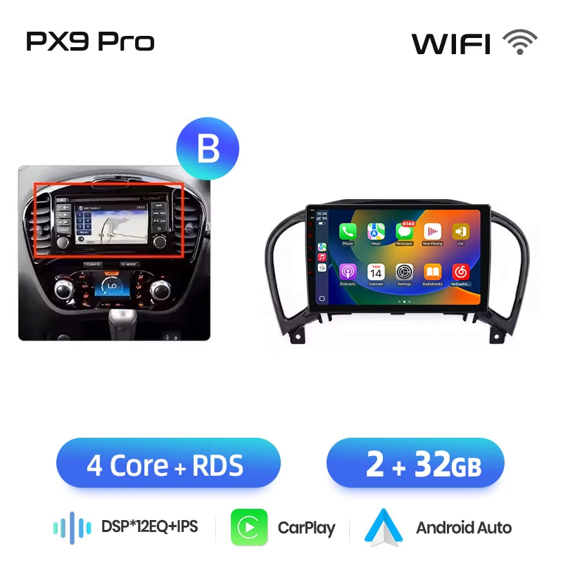 AWESAFE PX9 Car Radio Autoradio for Nissan Juke YF15 2010-2014 Wireless Carplay Screen Android Auto Stereo GPS Navi FM RDS BT - Junsun Official Store