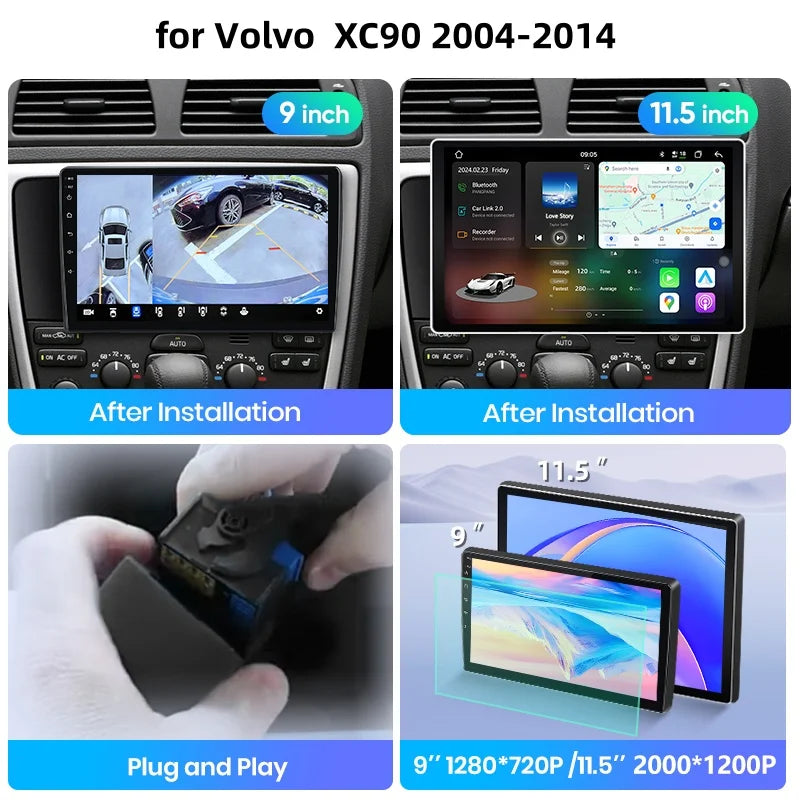 Junsun Wireless CarPlay Car Radio For Volvo XC90 2004 2005 2006-2014 Android Multimedia
