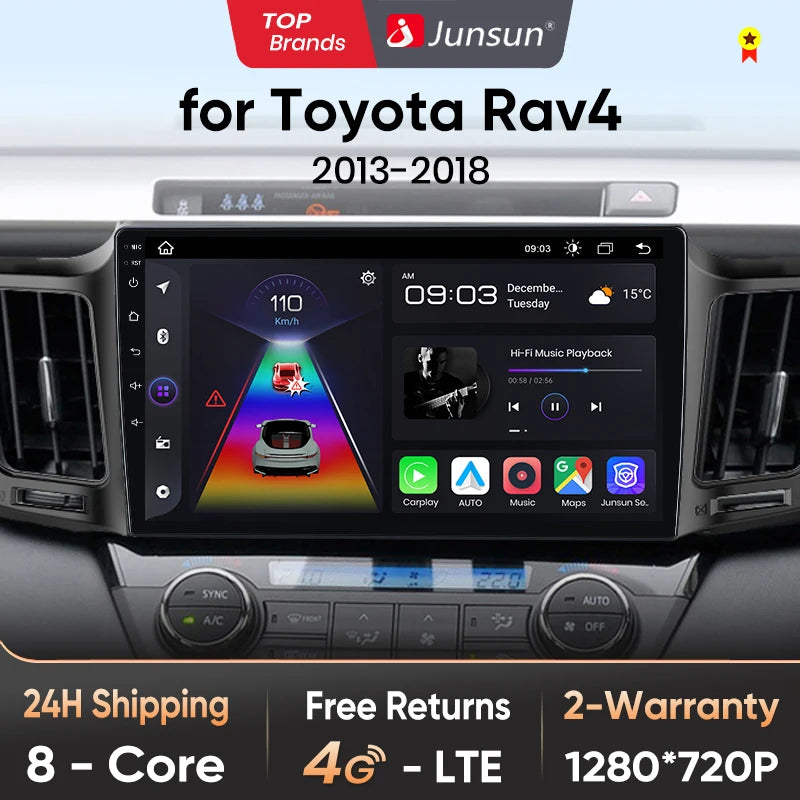 Junsun V1pro AI Voice 2 din Android Auto Radio for Toyota RAV4 RAV 4 2012 - 2018 Carplay 4G Car Multimedia GPS 2din autoradio - Junsun Official Store