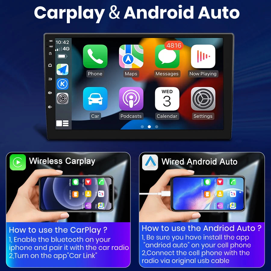 Junsun Car Radio For Toyota Highlander 2014-2019 Built in Carplay Android Auto Car Stereo Android Head Unit WiFi GPS Navigation