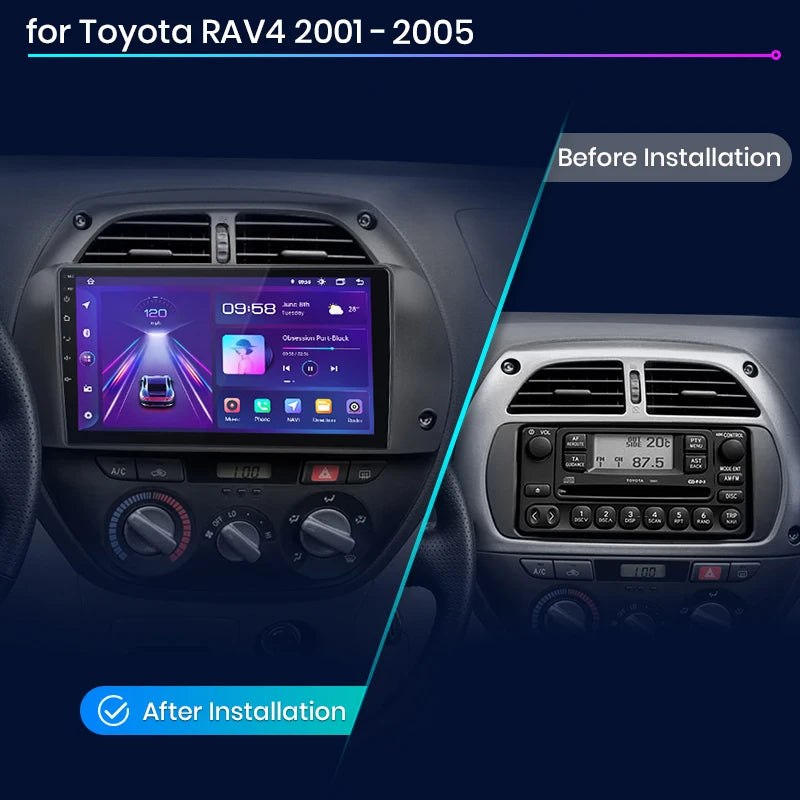 Junsun V1 Plus Car Radio For Toyota RAV4 2001 - 2005 wireless CarPlay Android Auto car intelligent systems No 2 din 2din DVD