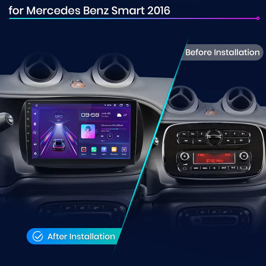 Junsun V1 AI Voice Wireless CarPlay Android Autoradio für Mercedes Benz Smart 2016 Auto Multimedia GPS 2din Autoradio 