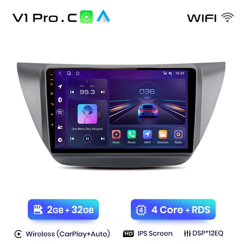 Junsun V1pro AI Voice 2 din Android Auto Radio For Mitsubishi Lancer 9 CS 2000-2010 Carplay 4G Car Multimedia GPS 2din autoradio