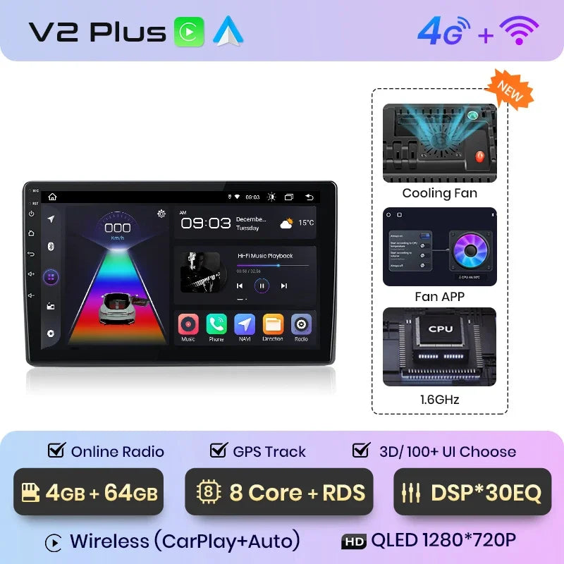 Junsun Wireless CarPlay Android Auto Car Radio Multimedia For Volkswagen Bora 2005-2006 GPS Intelligent Systems Smart Autoradio