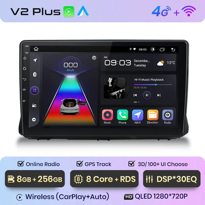 Junsun Wireless CarPlay Android Auto Radio For Renault Sandero 2021 Car Intelligent Systems RDS BT WiFi 2 din
